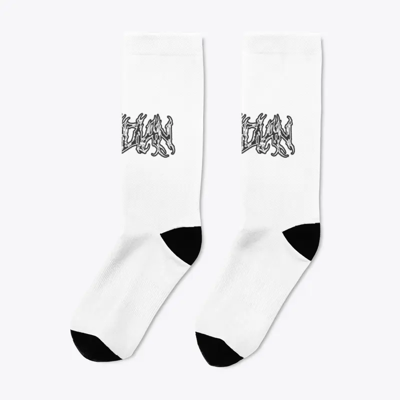 Obsidian White Socks